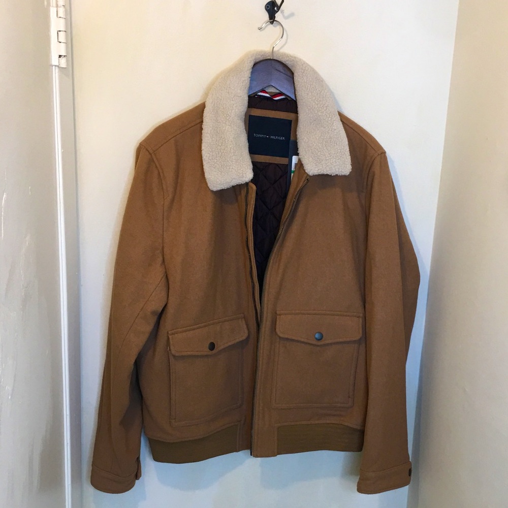 Tommy Hilfiger Camel Tam Wool Melton jacket L